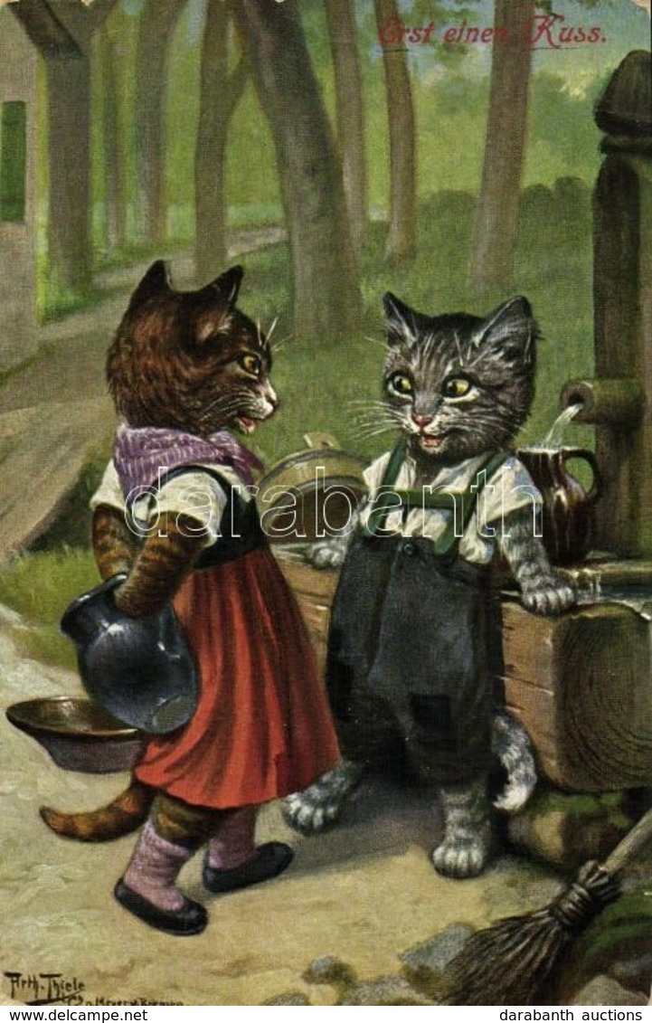 T2/T3 1911 Erst Einen Kuss / Cats. T.S.N. Serie 975. (6. Dess.) S: Arthur Thiele (worn Corners) - Non Classés