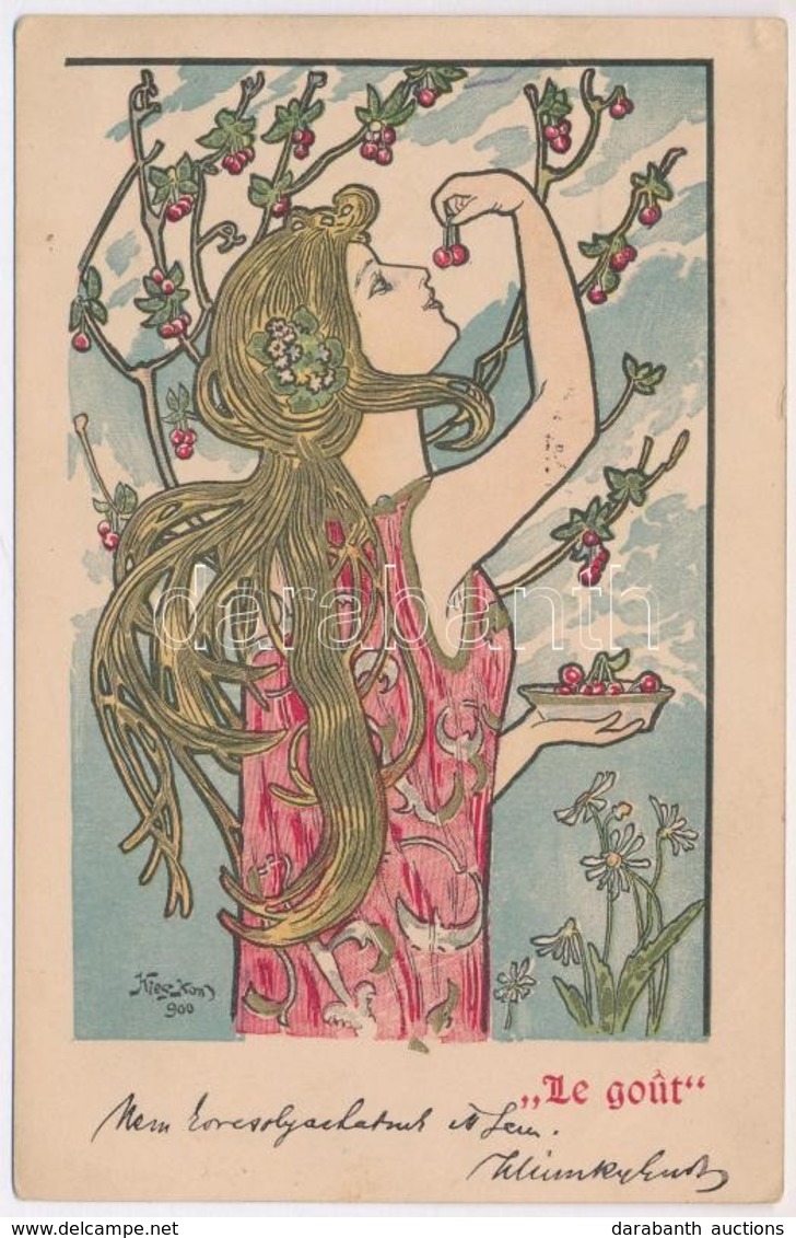 T2/T3 1901 Le Gout / Four Senses: Taste. Polish Art Nouveau Postcard S: Kieszkow S: Kieszkow - Unclassified