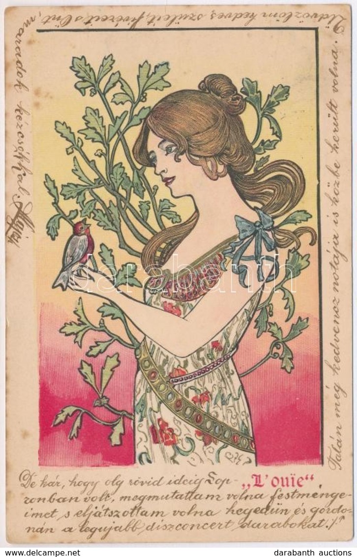 T2 1901 L' Ouie / Four Senses: Hearing. Polish Art Nouveau Postcard S: Kieszkow - Non Classés