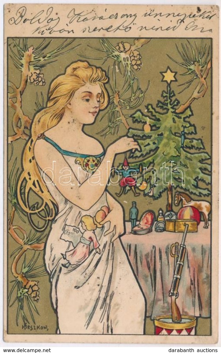 * T2/T3 Christmas / Polish Art Nouveau Litho Postcard S: Kieszkow (Rb) - Unclassified