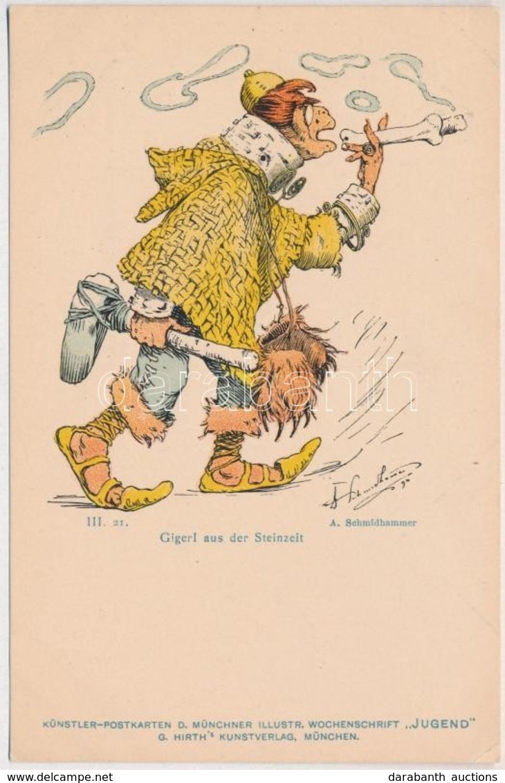 ** T2 III. 21. Gigerl Aus Der Steinzeit. Künstler-Postkarten D. Münchner Illustr. Wochenschrift 'Jugend' G. Hirth's Kuns - Non Classés