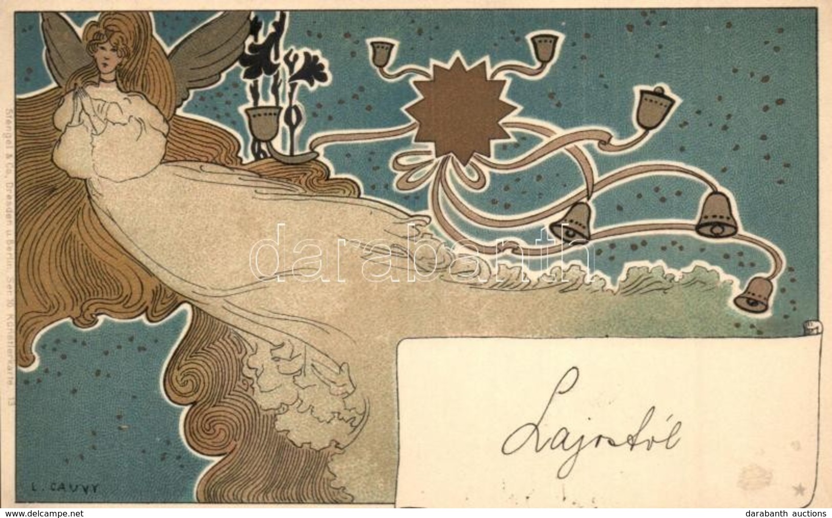 * T2 Art Nouveau Lady. Stengel & Co. Ser. 10. Künstlerkarte 13. Litho S: L. Cauvy - Unclassified