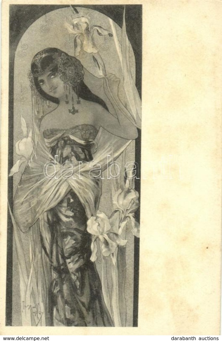 ** T2/T3 Art Nouveau Lady. Série 950. Clément, Tournier & Cie. Geneve S: Mary Golay (fl) - Unclassified