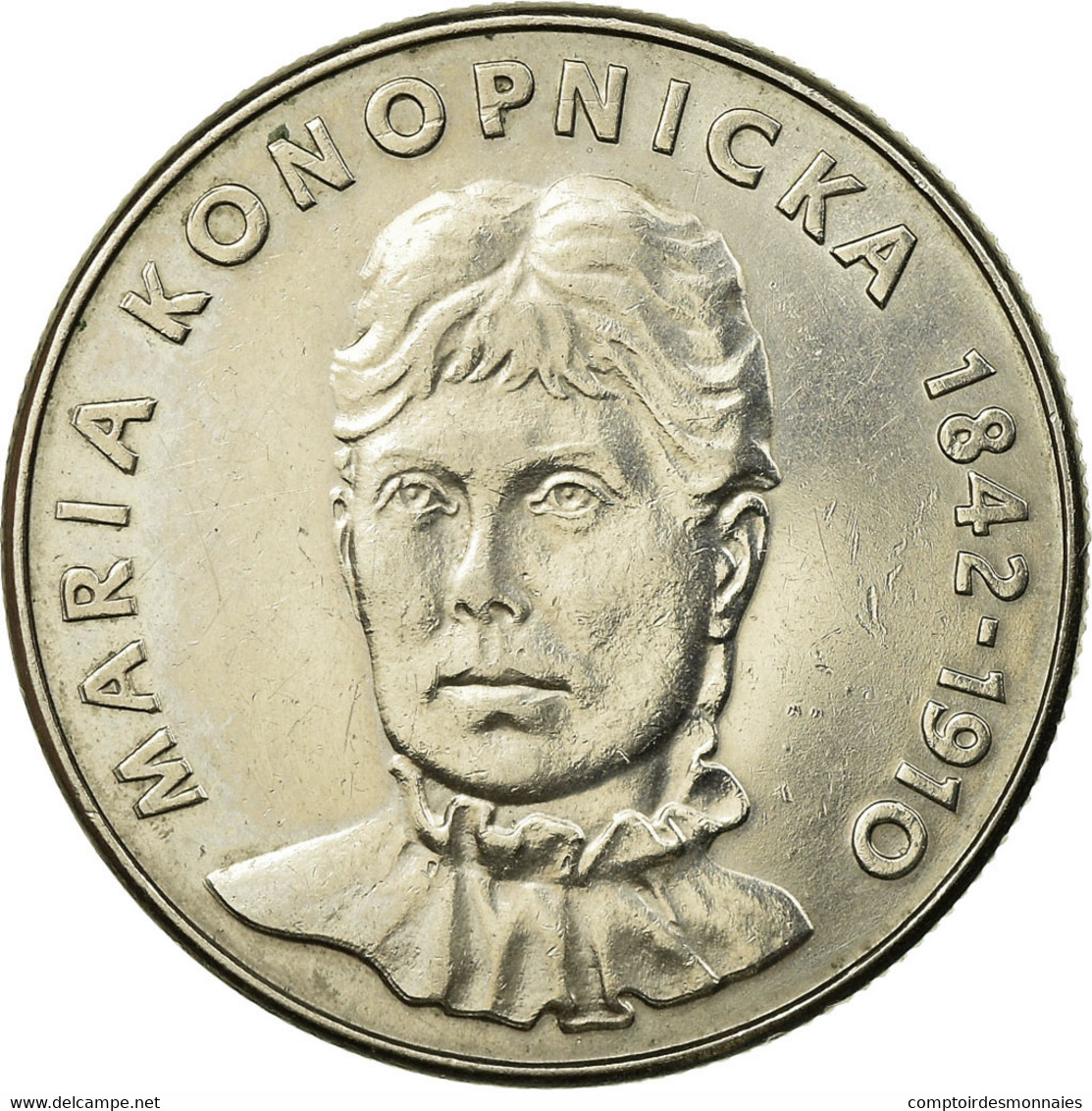 Monnaie, Pologne, Maria Konopnicka, 20 Zlotych, 1910, Warsaw, TTB - Poland