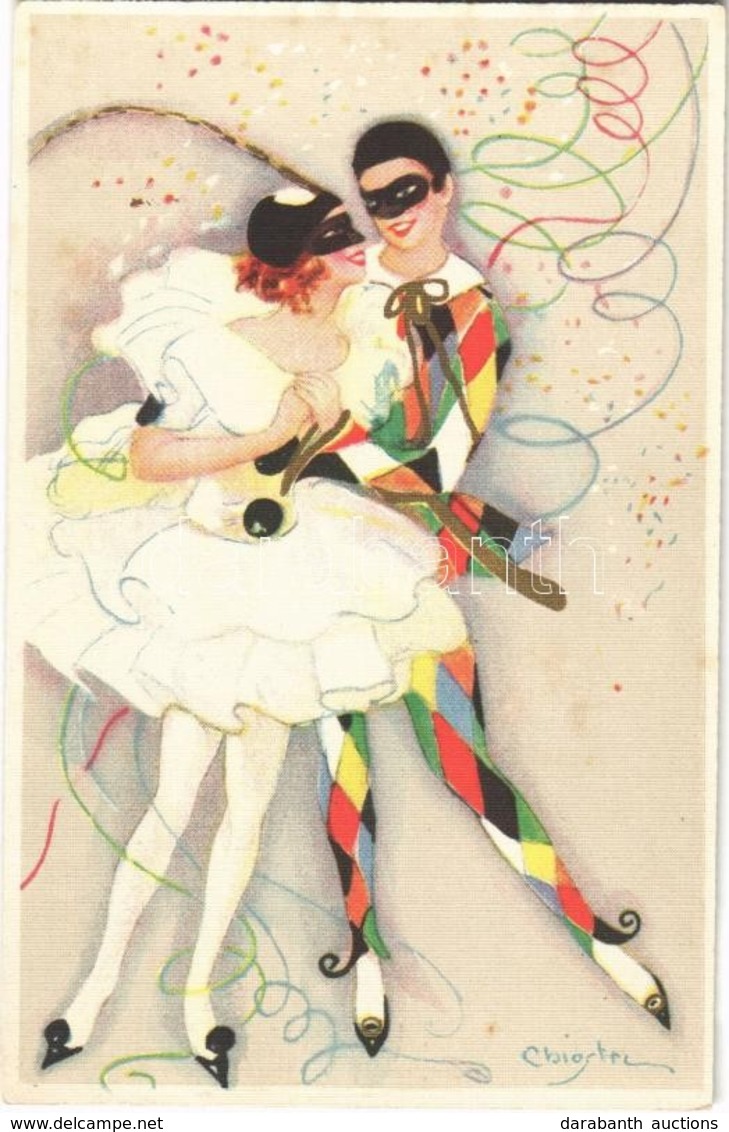 ** T1/T2 Clown Couple. Italian Art Postcard. Ballerini & Fratini 224. S: Chiostri - Non Classés