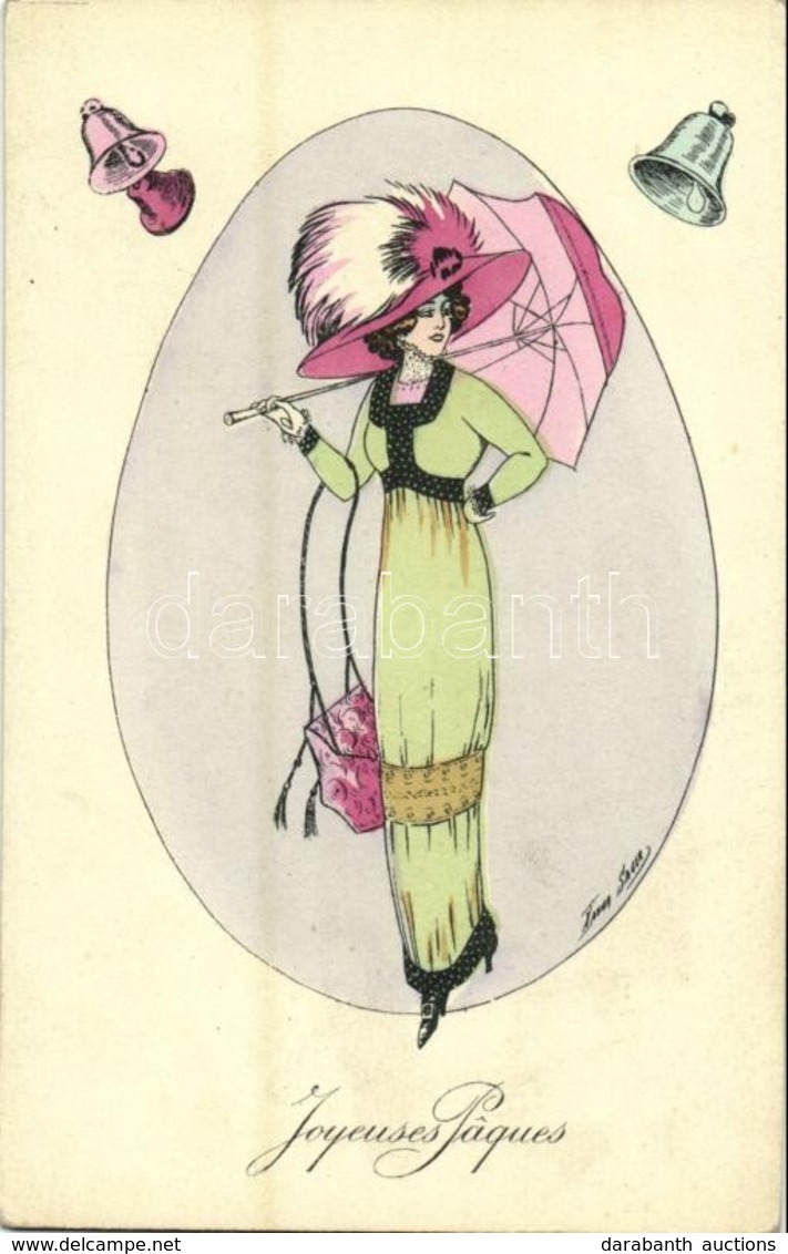 ** T2 Joqueses Paques / Hat Fashion. French Art Postcard. K.F. Paris 4471. S: Xavier Sager - Ohne Zuordnung