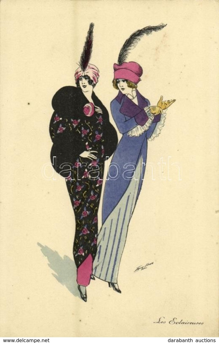 ** T1 Les Eclaireuses / Hat Fashion. French Art Postcard. B.G. Paris 575. S: Xavier Sager - Non Classés