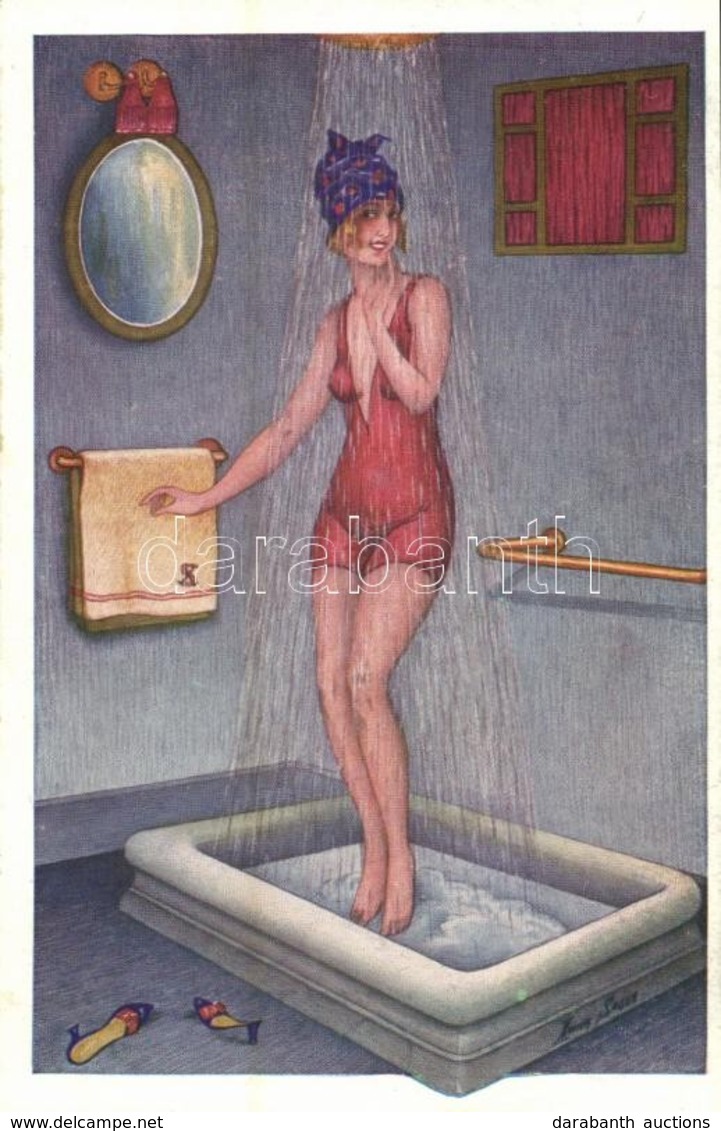 ** T1 Cabinet De Toilette. Fantaisies Trichromes. Paris, A. Noyer Serie No. 148. / French Gently Erotic Art Postcard S:  - Non Classés