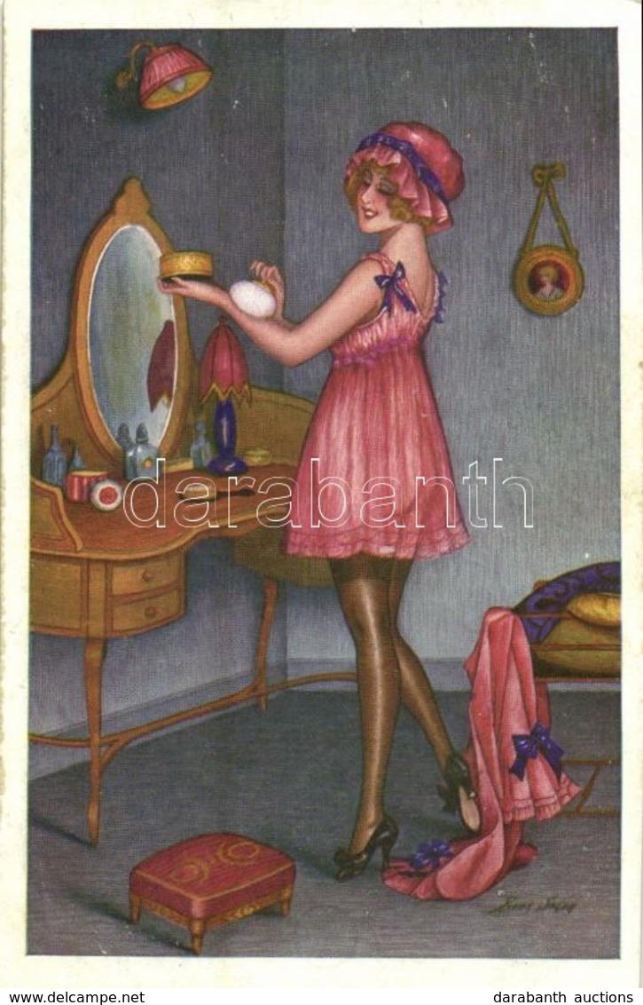 ** T1 Cabinet De Toilette. Fantaisies Trichromes. Paris, A. Noyer Serie No. 148. / French Gently Erotic Art Postcard S:  - Non Classés