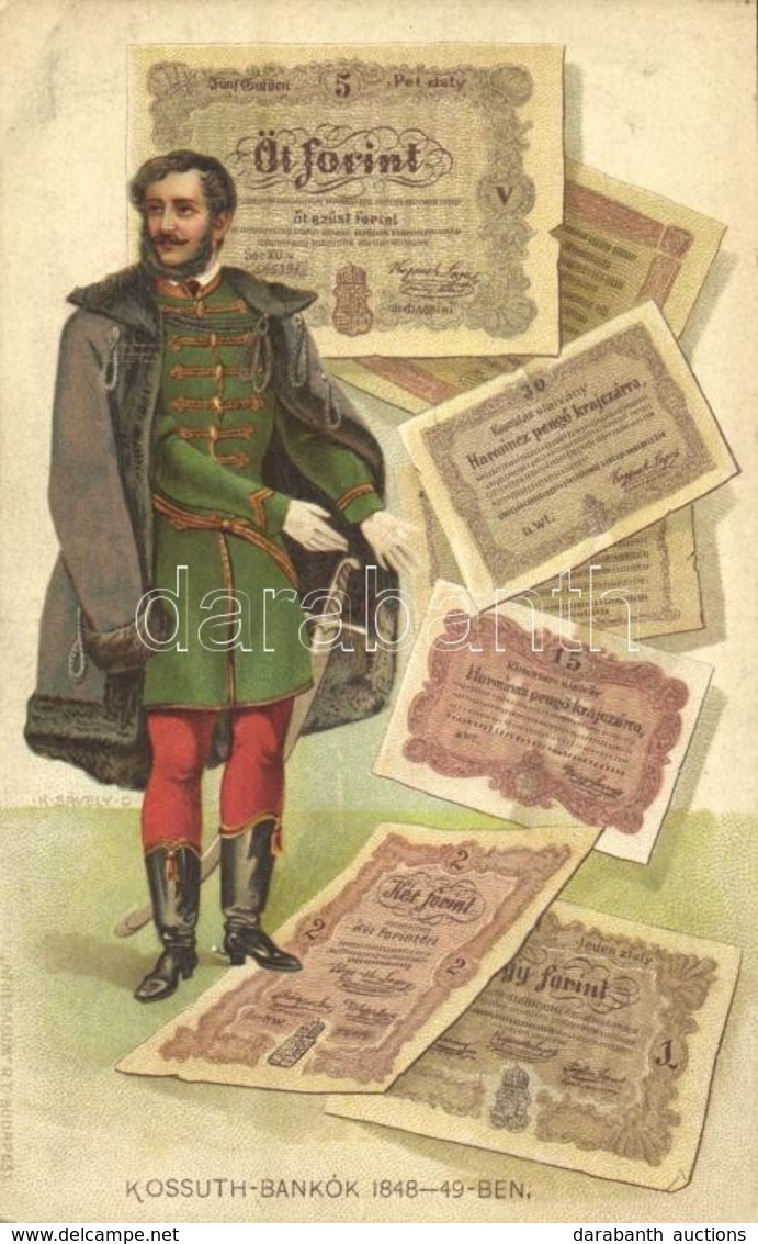 ** T2/T3 Kossuth-bankók 1848-49-ben. Jelenetek Kossuth Lajos élete Történetéből I. Kiadás III. Kép / Kossuth Bank Notes  - Ohne Zuordnung
