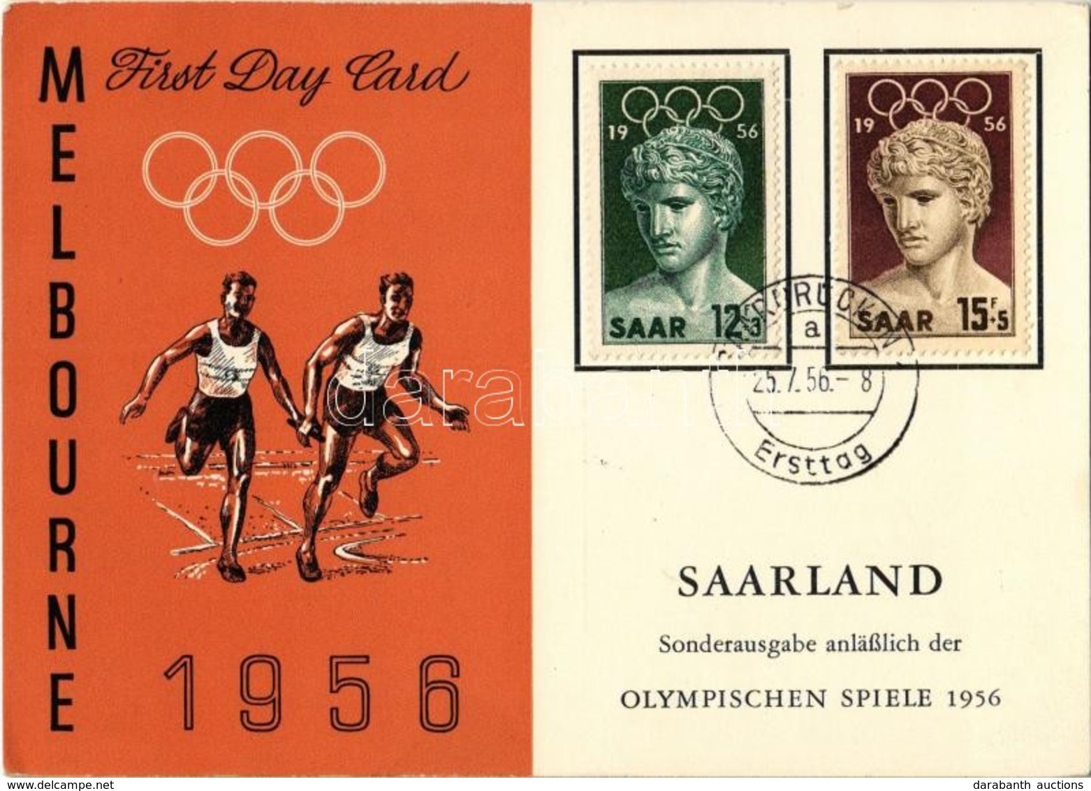 T2/T3 1956 Melbourne - Summer Olympics, First Day Card. Games Of The XVI Olympiad / Olympischen Spiele 1956 (fa) - Non Classés