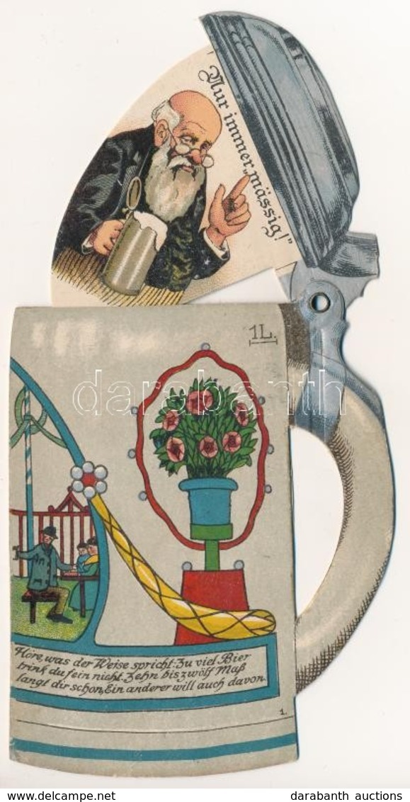 T2 1911 Höre, Was Der Weise Spricht... / Litho Sörös Korsó Mechanikus Képeslap / Litho Mechanical Postcard In Beer Mug S - Ohne Zuordnung