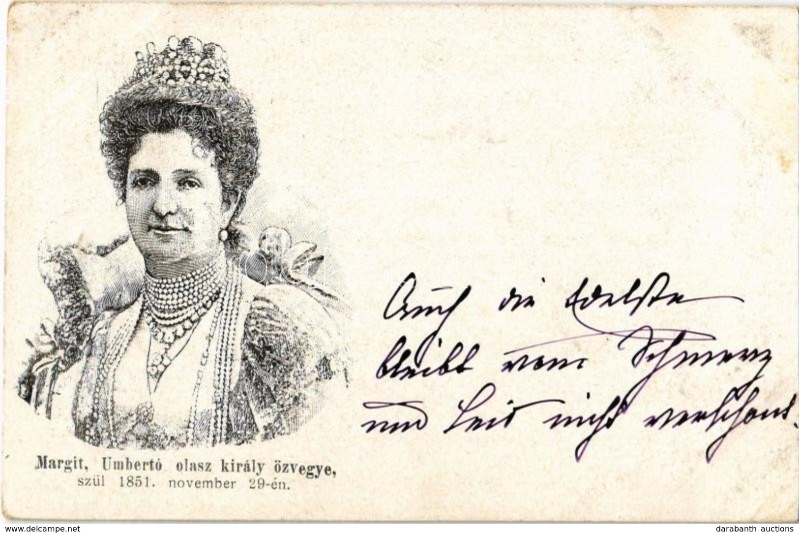 T2 1900 Margit, Umbertó Olasz Király özvegye. Szül. 1851. November 29-én / Margherita Of Savoy, Widow Of Umberto I Of It - Unclassified