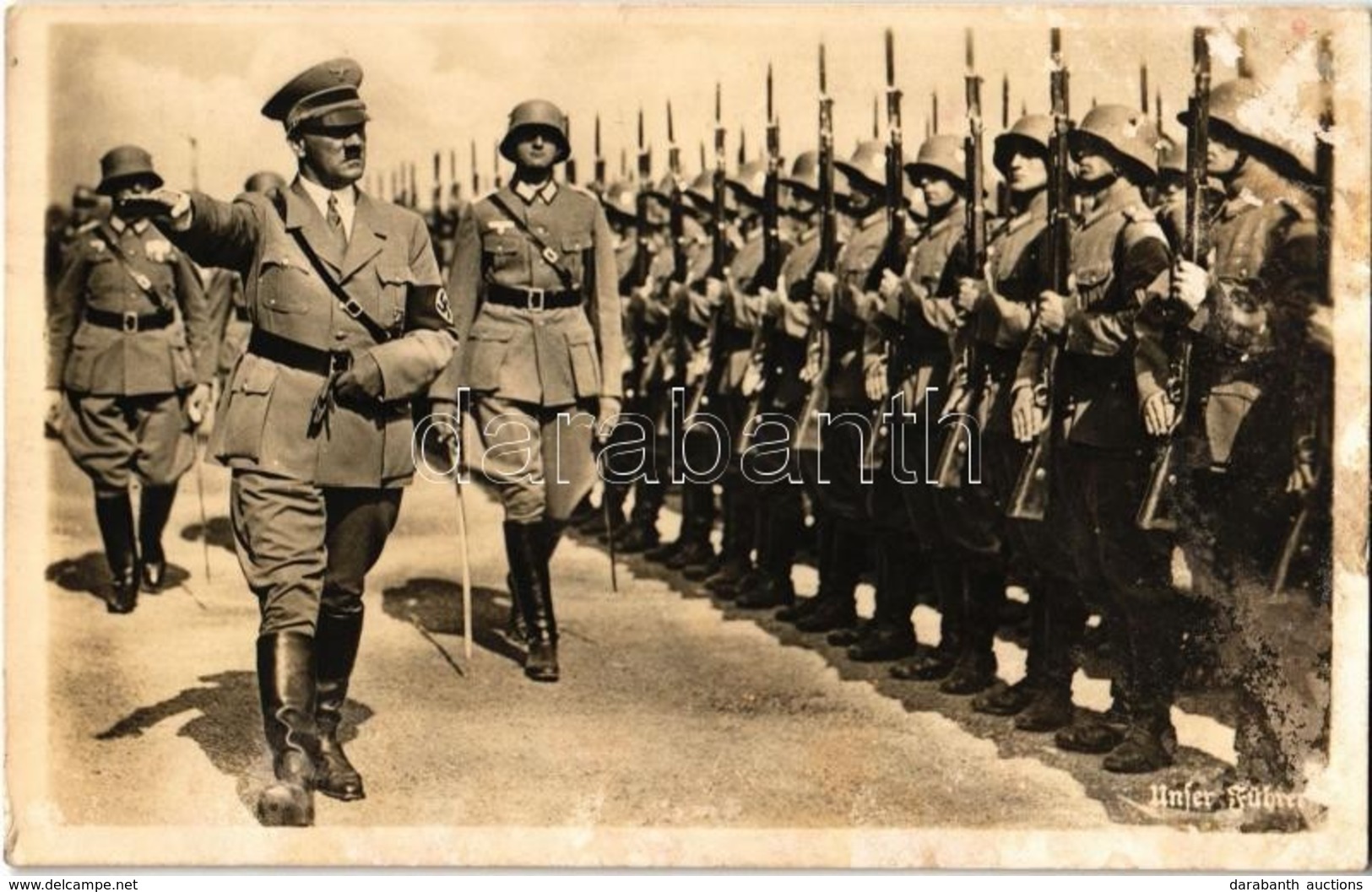 * T2/T3 1944 Unser Führer / Adolf Hitler With Soldiers. Foto B. Mitschke (surface Damage) - Non Classés