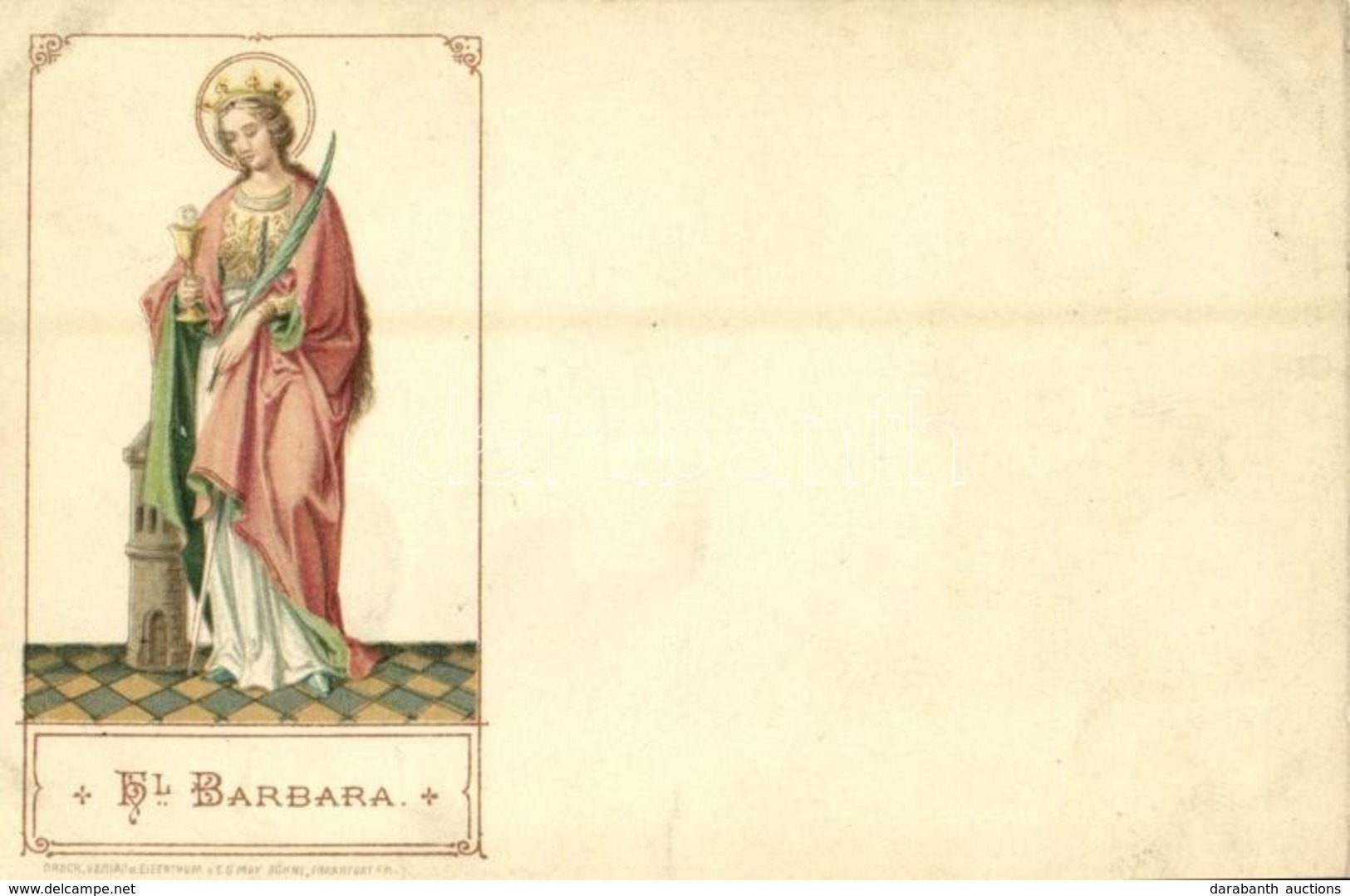 ** T2 Heilige Barbara / Saint Barbara. Eg. May. Söhne  Art Nouveau, Litho - Ohne Zuordnung