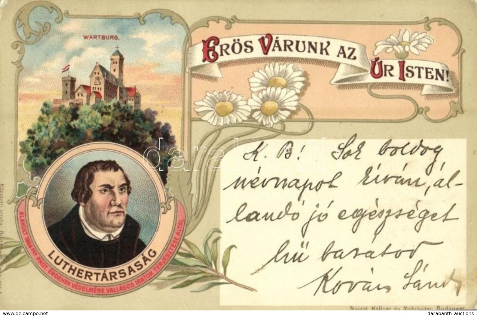 T2 1906 Erős Várunk Az Úr Isten! Wartburg. Luthertársaság Alakult 1884-ben Prot. érdekek Védelmére Vallásos Iratok Terje - Non Classés