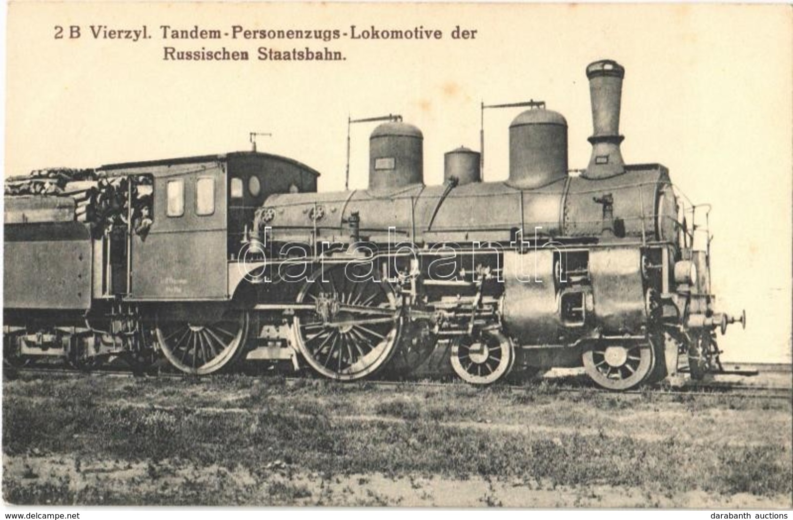 ** T1/T2 2 B Vierzyl. Tandem-Personenzugs-Lokomotive Der Russischen Staatsbahn / Locomotive Of The Russian State Railway - Non Classés