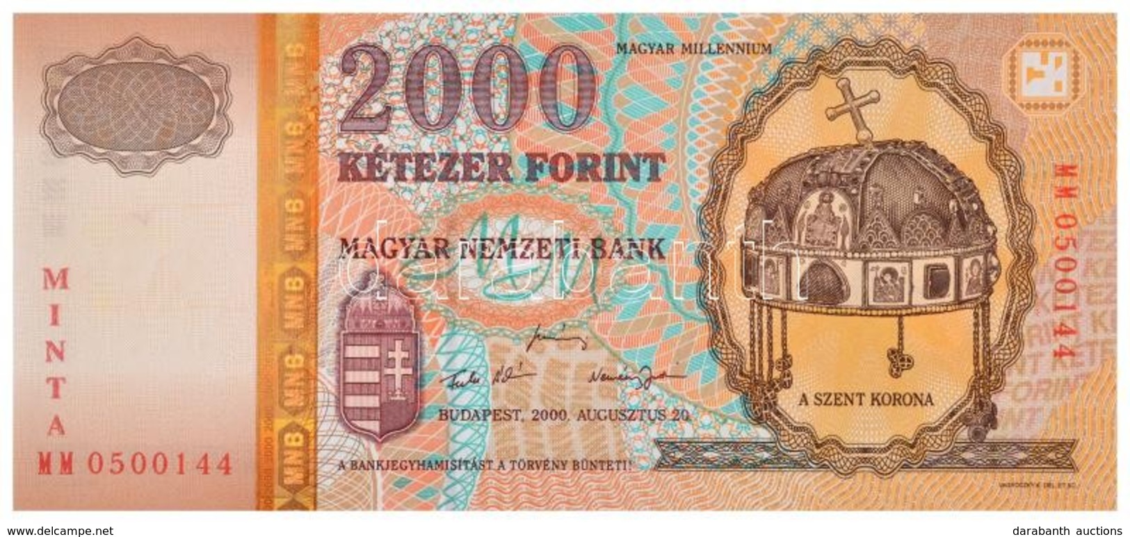 2000. 2000Ft 'MINTA - Millennium' 'MM 0500144' T:I / 
Hungary 2000. 2000 Forint 'MINTA (SPECIMEN) - Millennium' 'MM 0500 - Non Classés