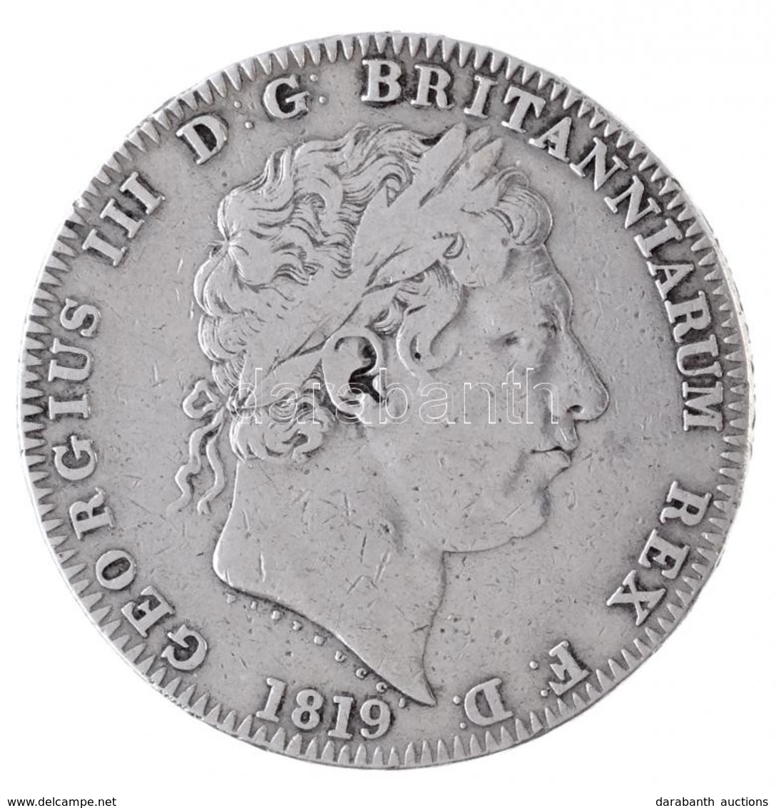 Nagy-Britannia 1819LIX 1C Ag 'III. György' (27,97g) T:2- Ph. / 
Great Britain 1819LIX 1 Crown Ag 'George III' (27,97g) C - Ohne Zuordnung