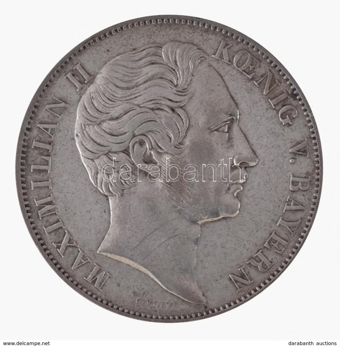 Német Államok / Bajorország 1855. 2G Ag 'II. Miksa' (21,13g) T:2 / German States / Bavaria 1855. 2 Gulden Ag 'Maximilian - Non Classés