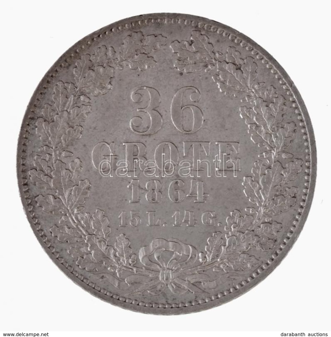 Német Államok / Bréma 1864. 1/2 Tallér (36 Grote) Ag (8,78g) T:1- / German States / Bremen 1864. 1/2 Thaler (36 Grote) A - Non Classés