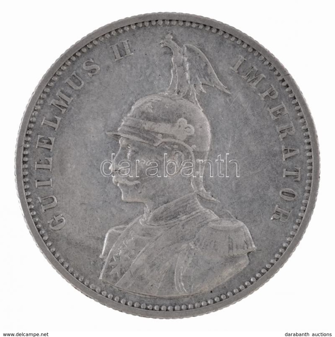 Német Kelet-Afrika 1890. 1R Ag 'II. Vilmos' (11,63g) T:2,2- / 
German East Africa 1890. 1 Rupie Ag 'Wilhelm II' (11,63g) - Ohne Zuordnung