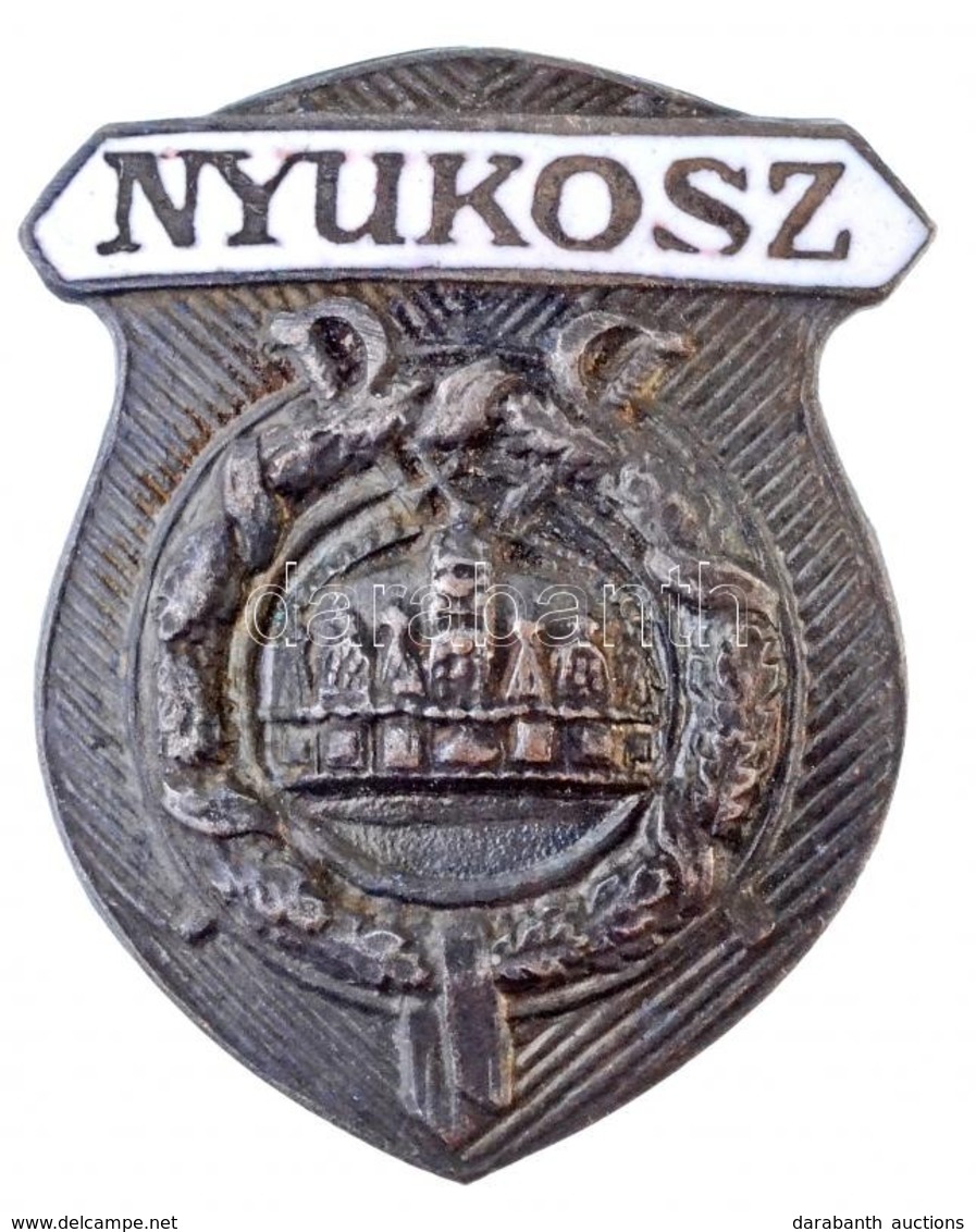 ~1920-1930. 'NYUKOSZ (Nyugdíjas Katonatisztek Országos Szövetsége)' Fém Jelvény, Részben Zománcozva (26x31mm) T:1- / Hun - Autres & Non Classés