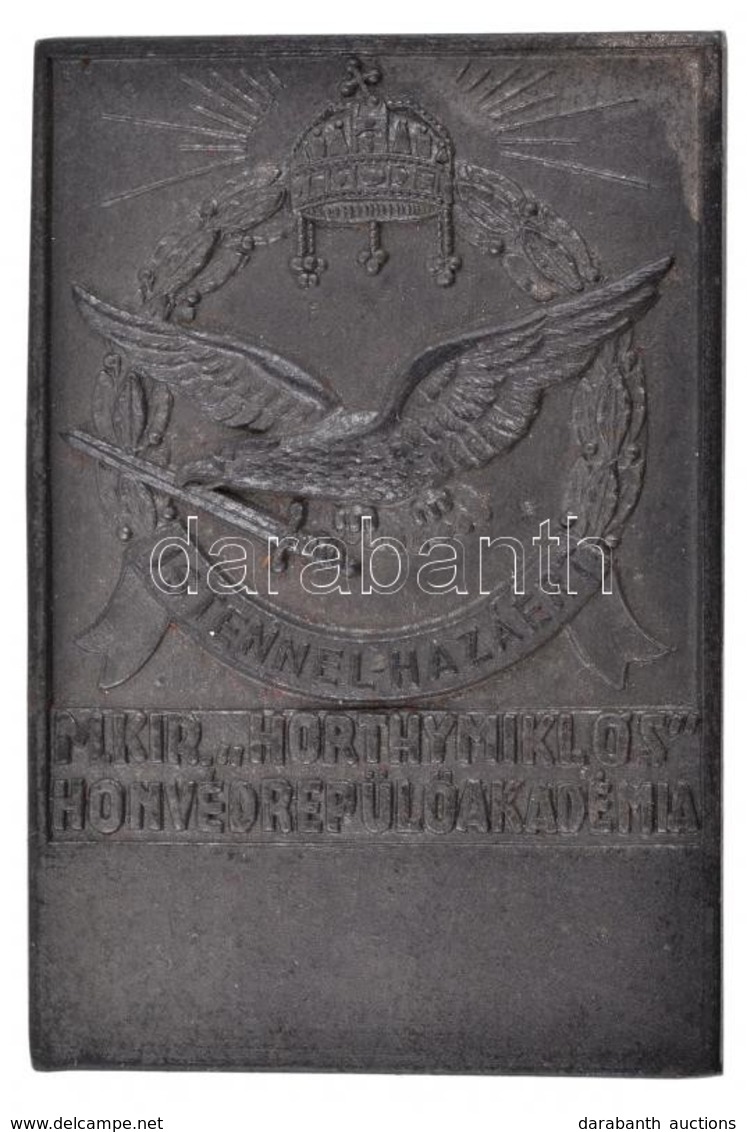 ~1942. 'M. Kir. Horthy Miklós Honvéd Repülő Akadémia' Fém Emlékplakett (46,68g/40x60mm) T:1- / 
Hungary ~1942. 'Royal Hu - Sonstige & Ohne Zuordnung