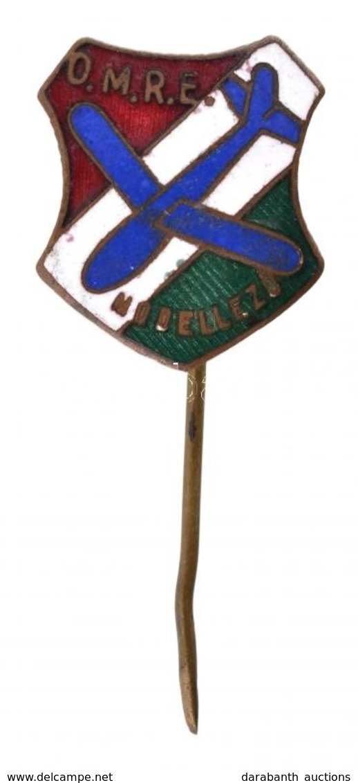 ~1960-1970. 'OMRE Modellező' Zománcozott Fém Kitűző (34x19mm) T:1- / Hungary ~1960-1970.'OMRE Modellező' Enamelled Metal - Ohne Zuordnung