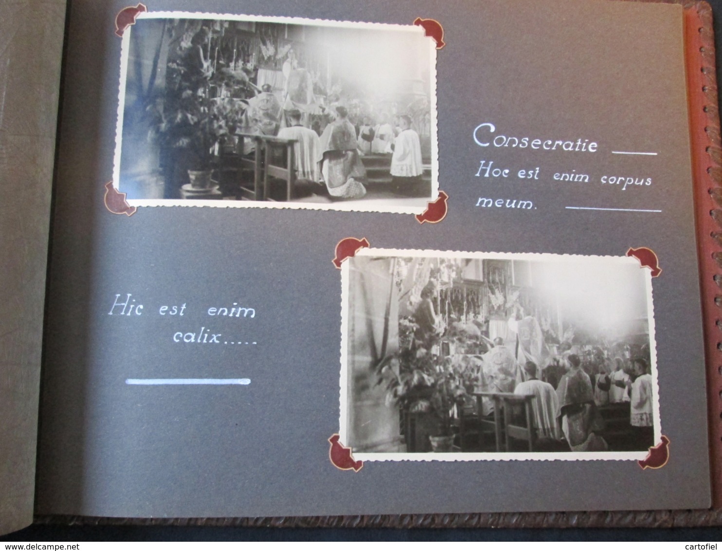 BRECHT-RIJKEVORSEL-FOTOALBUM-PRIESTERWIJDING-E.H.EMIEL JANSSEN-1950-32FOTOS+4 DOCU-MAPJE-STAMBOOM+PRENTJES-23 SCANS