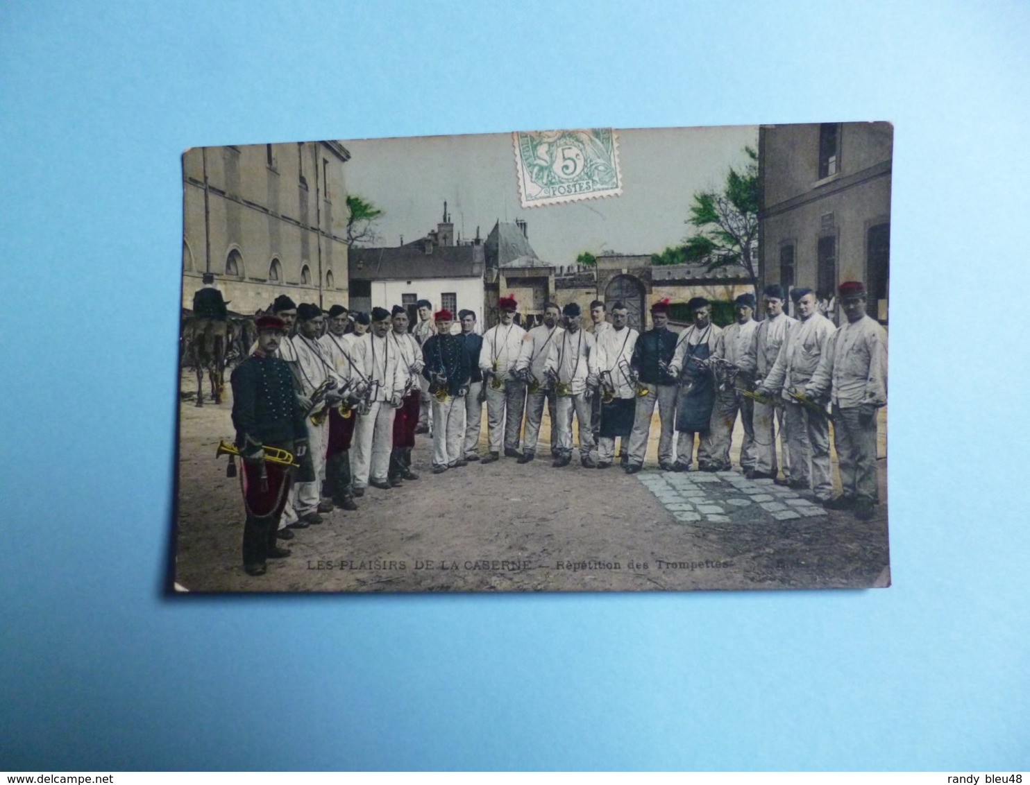 Les Plaisirs De La Caserne  -  Répétition Des Trompettes  -  Colorisée  -  Adressée De Besançon  1907  - - Personnages