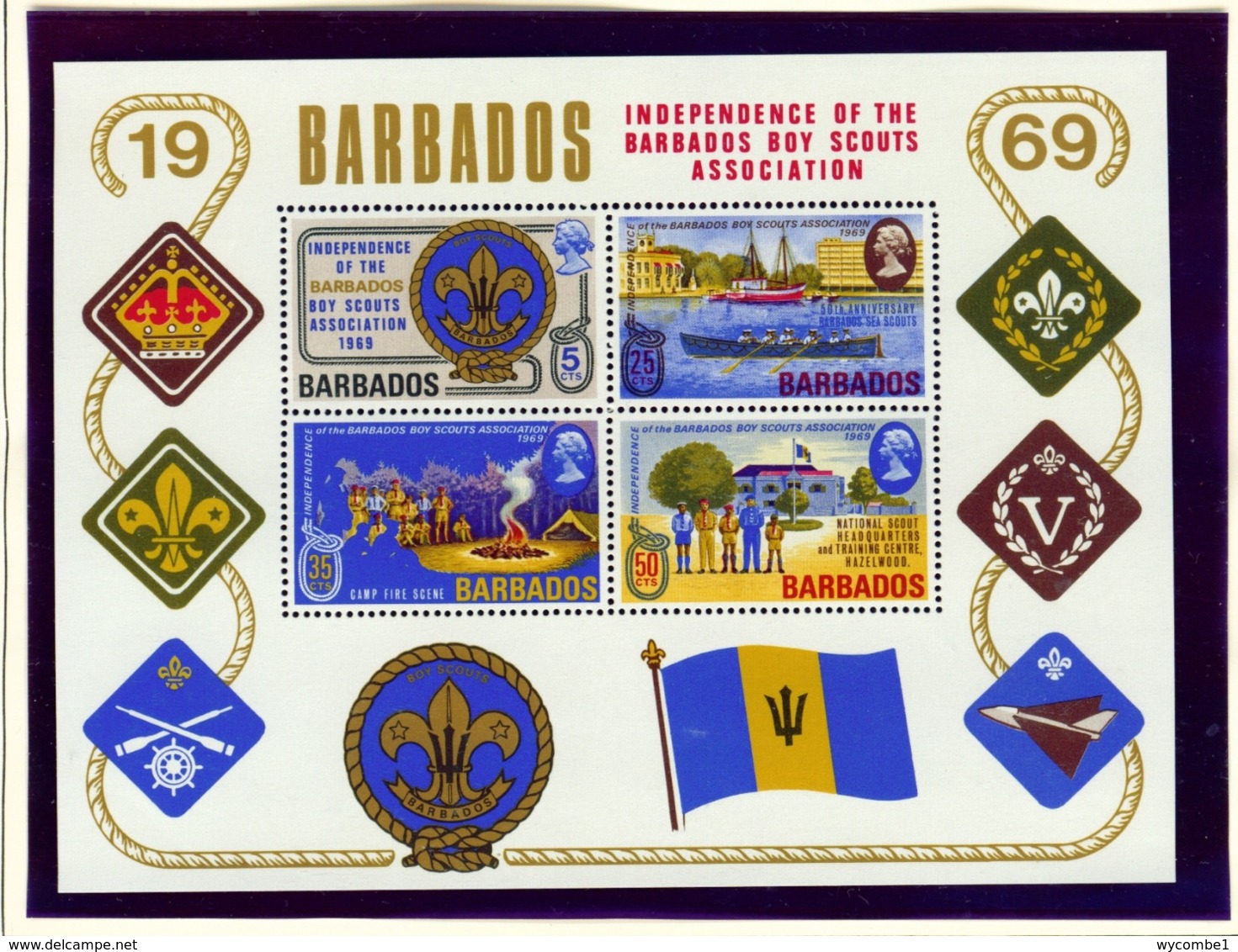 BARBADOS  -  1969 Scouts Miniature Sheet Unmounted/Never Hinged Mint - Barbados (1966-...)