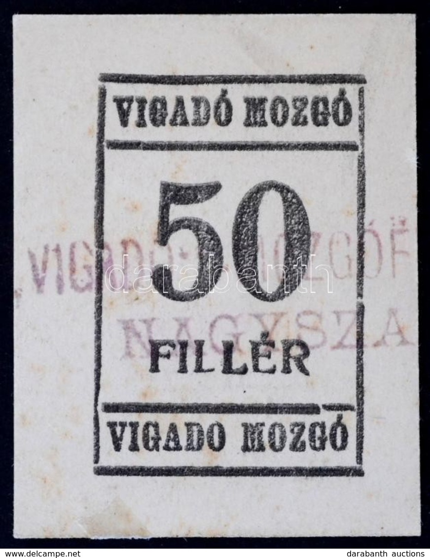 Románia / Nagyszalonta ~1920. 50f 'Vigadó Mozgó' T:I- Ragasztónyom / Romania / Salonta ~1920. 50 Fillér 'Vigadó Mozgó '  - Non Classés