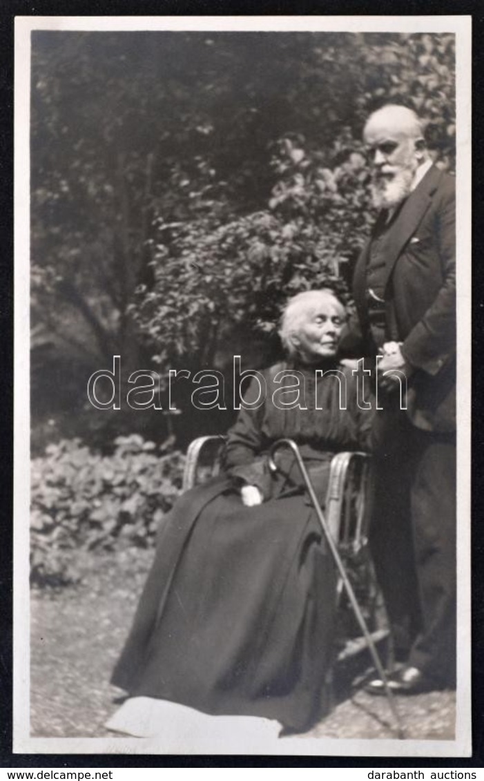 Procopius Béla (1868-1945) Numizmatikus édesanyjával Fotó Képeslapja (138x86mm) / Photo Postcard Of Béla Procopius (1868 - Non Classés