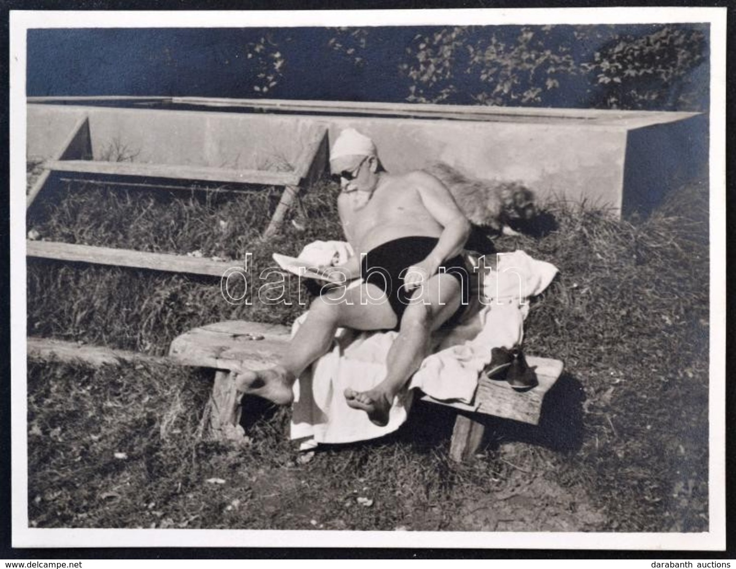 Procopius Béla (1868-1945) Numizmatikus Fürdőruhás Fotója (88x106mm) / Photo Of Béla Procopius (1868-1945) Hungarian Num - Ohne Zuordnung