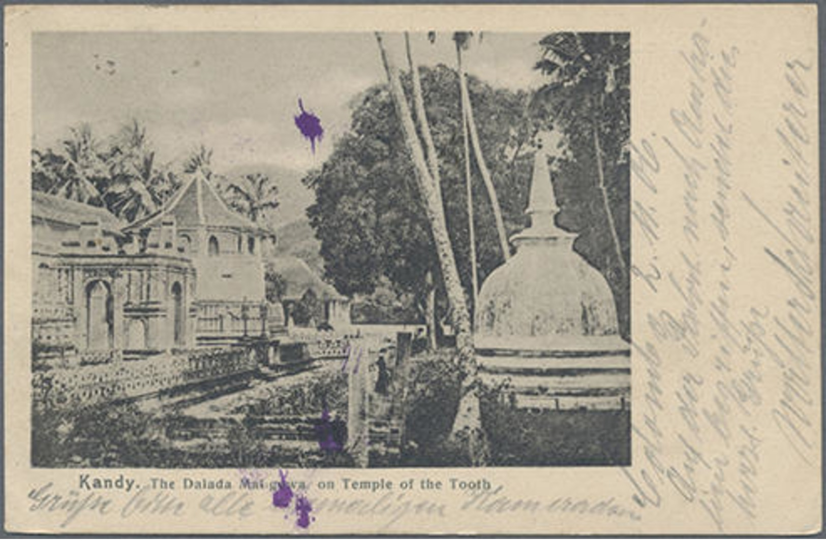 1906, 6 C. Rot Auf Ansichtskarte Von Kandy Mit Hotelstempel Galle Face Hotel" Nach Plauen Gelaufen" - Ceilán (...-1947)