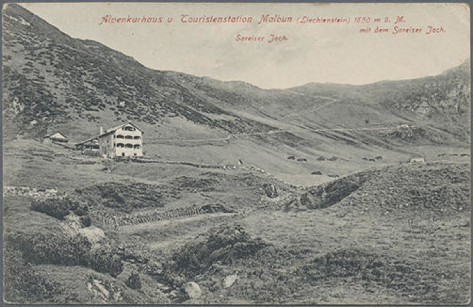 Ca.1910, FL-Ansichtskarten, Fotokarte Alpenkurhaus Malbun..." Echt Gelaufen" - Sonstige & Ohne Zuordnung