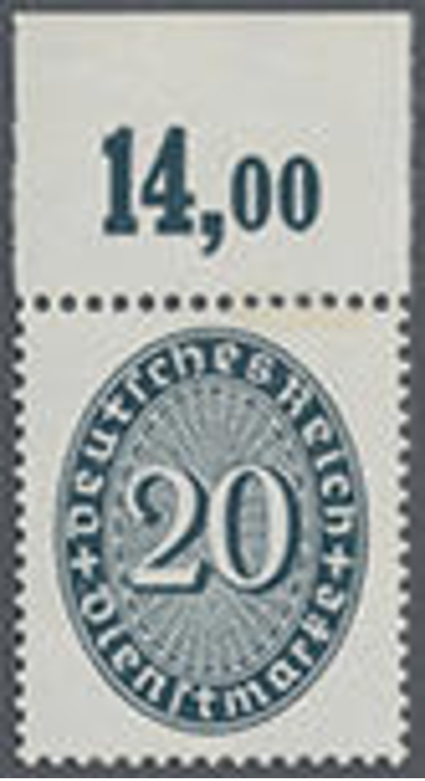 1927, 20 Pf. Strohutmuster Mit Wz.2 Liegend, Postfrisches Oberrandstück, Mi.300.- - Otros & Sin Clasificación