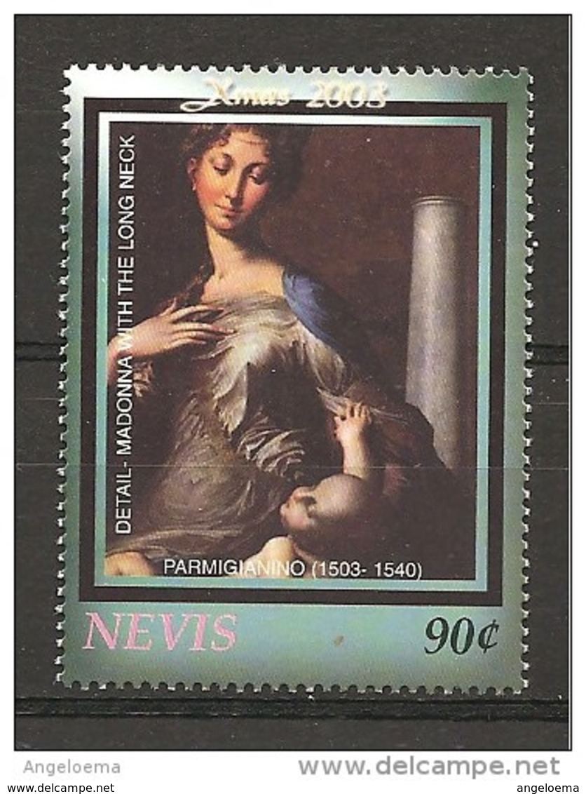 NEVIS - 2003 PARMIGIANINO Madonna Dal Collo Lungo, Madonna Con Bambino (Uffizi, Firenze) Nuovo** MNH - Madonnas