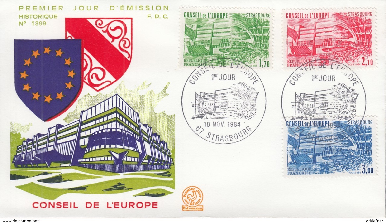 FRANKREICH, EUROPARAT 34-36, FDC 1984 - 1984