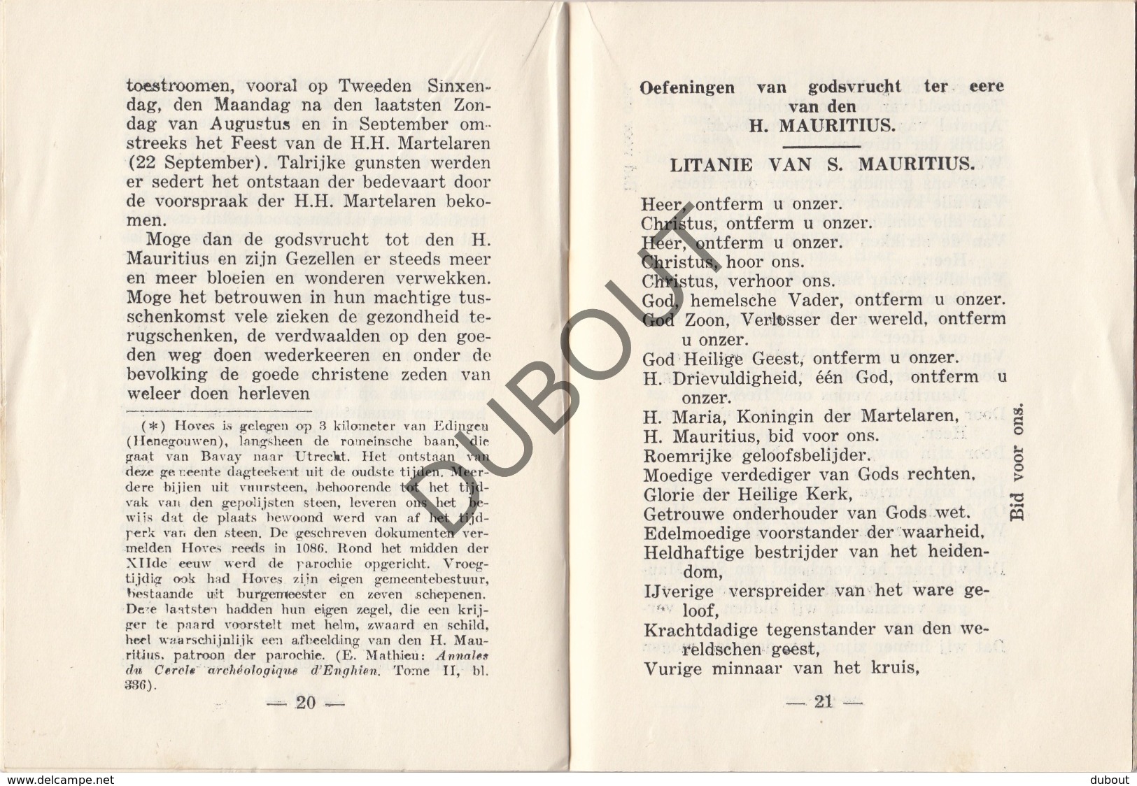 EDINGEN Parochiekerk Van Hoves Heilige Mauritius 1935  (R346) - Antiguos