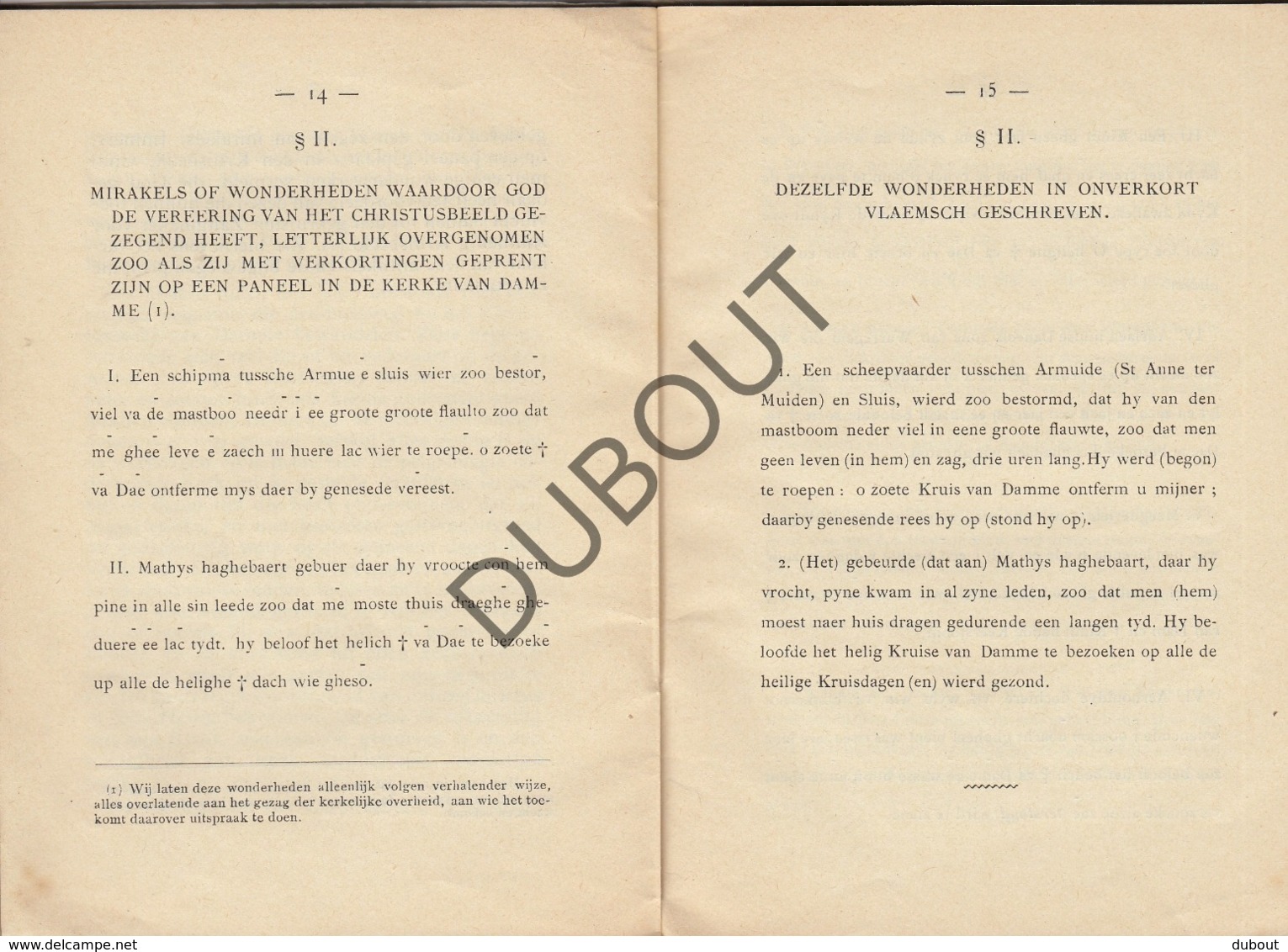 BRUGGE/DAMME Geschiedenis Christusbeeld Damme - Tanghe - Van De Vyvere-Petyt 1901  (R347) - Vecchi