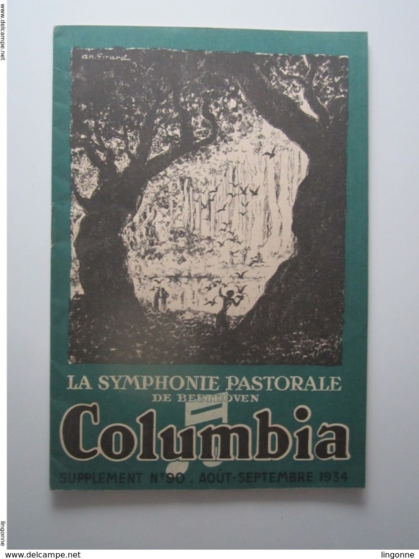 1934 LA SYMPHONIE PASTORALE DE BEETHOVEN COLUMBIA - AN GIRARD - 1901-1940