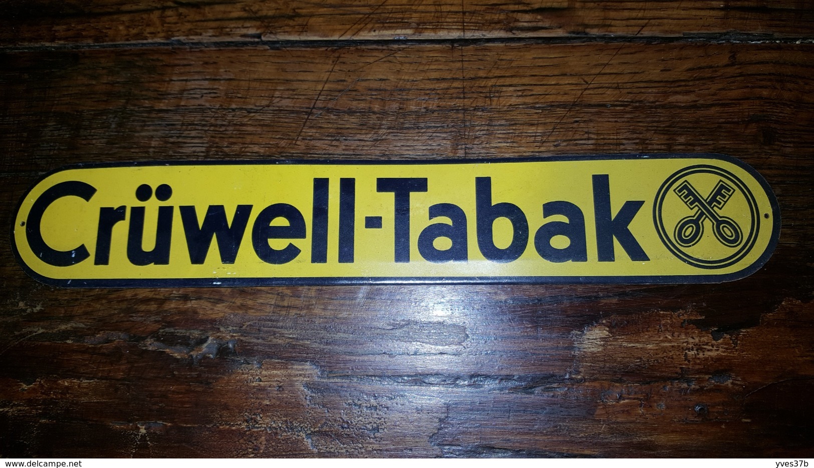 "Cruwell Tabak" 27x5 Plaque En Métal - TTB - - Advertising