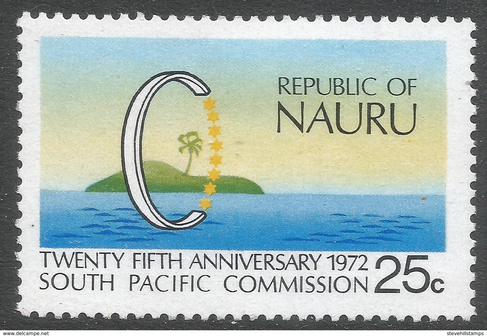 Nauru. 1972 25th Anniv Of South Pacific Commission. 25c MH. SG 97 - Nauru