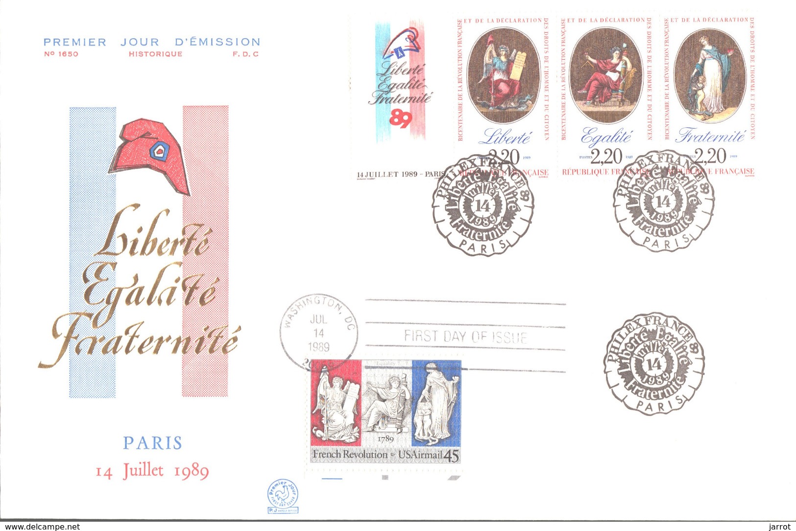 FDC N° T 2576 + USA Bicentenaire Révolution - 1980-1989