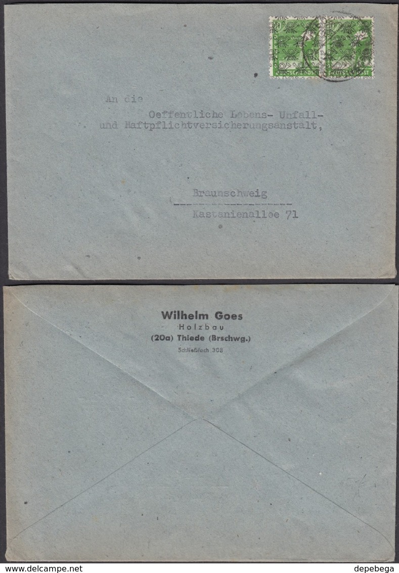 Germany - Allied Occupation, AM - Britische Zone (MiNr. 39-II) MeF  Brief, THIEDE  7.9.1948. - Sonstige & Ohne Zuordnung