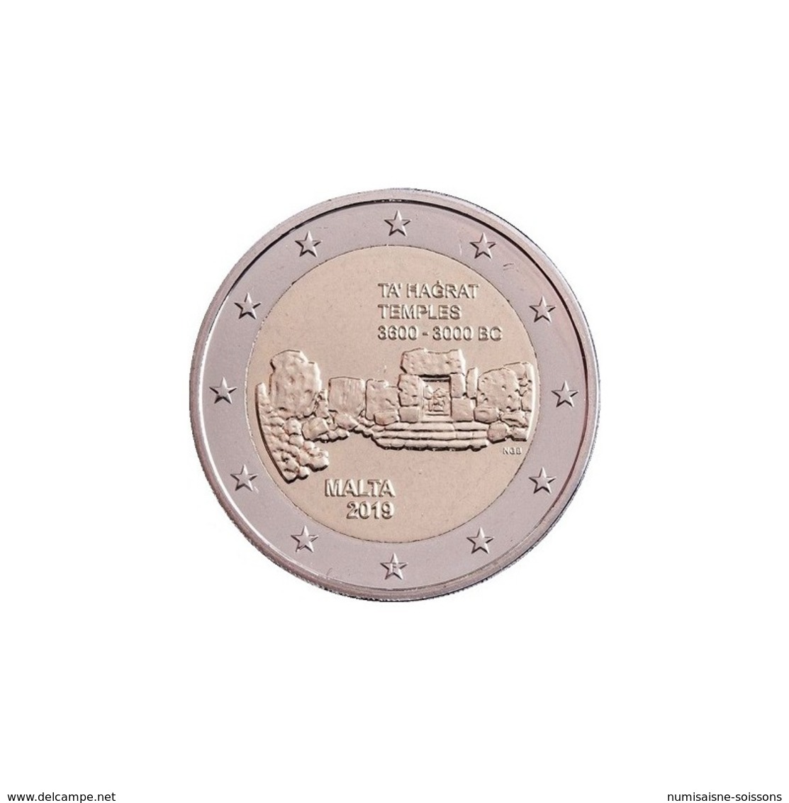 MALTE - 2 EURO 2019 - SITE PREHISTORIQUE TA' HAGRAT - SPL - Malte