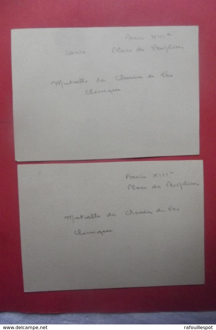 Cp Paris Clinique Mutuelle Des Chemins De Fer Paris XIII° Lot 2 Cartes - Health, Hospitals