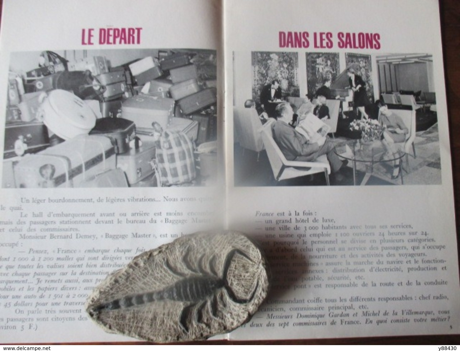 Livret - A BORD DU BATEAU LE FRANCE - année 1967 - Blibliothèque de Travail - Imprimé à Cannes - 42 pages - 14 photo